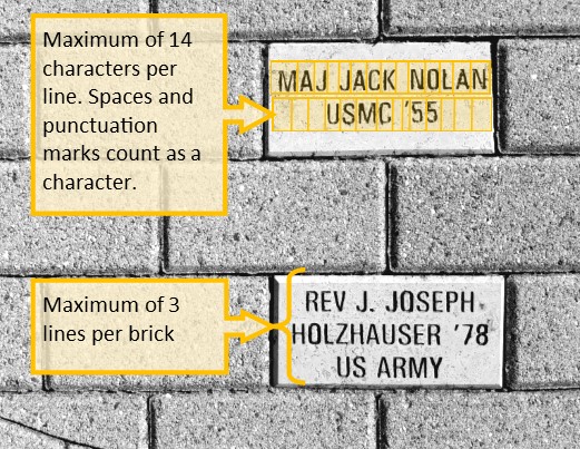 Vet Memorial Brick Samples