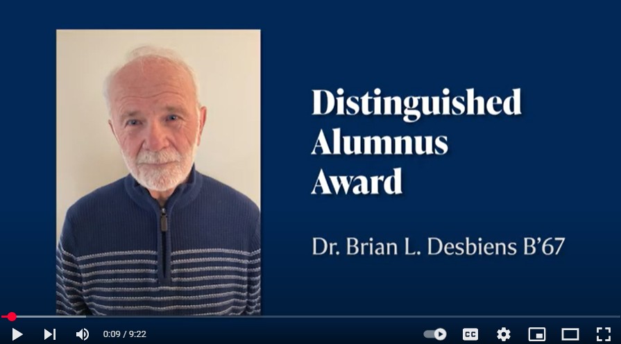 2025 Distinguished Alumnus Award - Dr. Brian Desbiens B'76